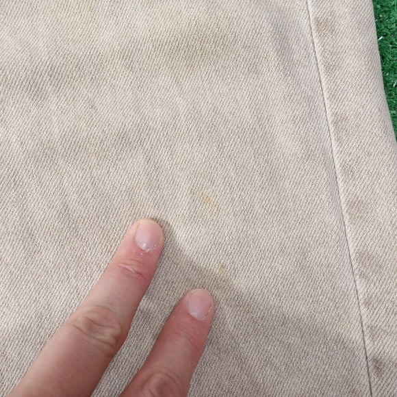 VINTAGE LEE BEIGE USA MADE DENIM JEANS WOMENS SIZE 16 PET (34X28) 80s 90s - Picture 6 of 12